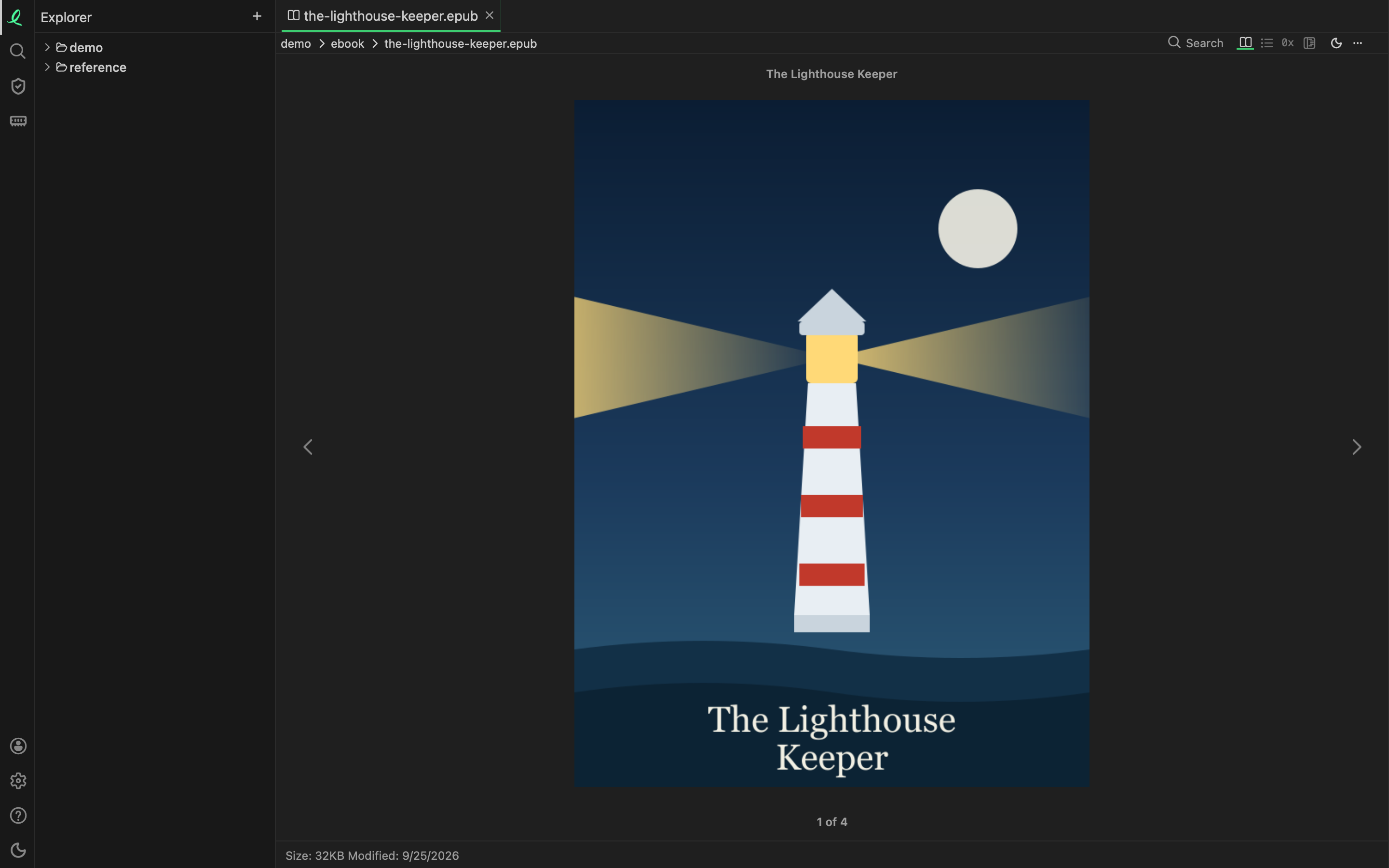 An epub opened as a book, showing its cover